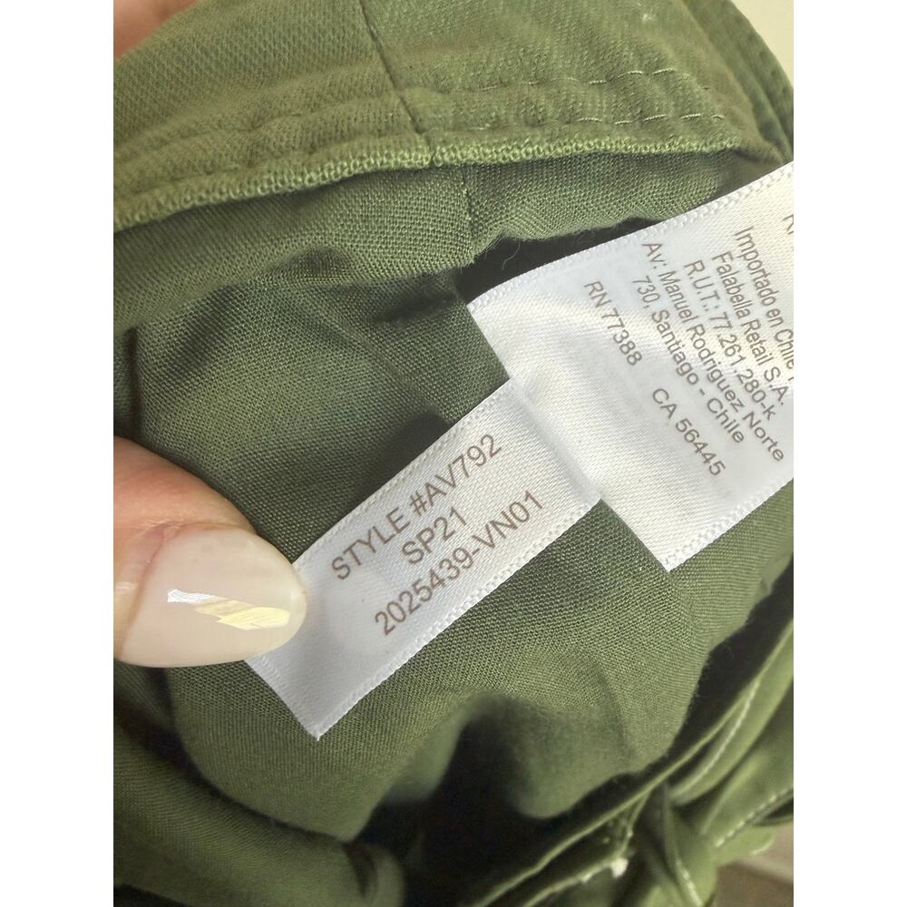 J. Crew Linen-Blend Button-Through Belted A-Line Midi Skirt Utility Green 14 NWT - Picture 9 of 9